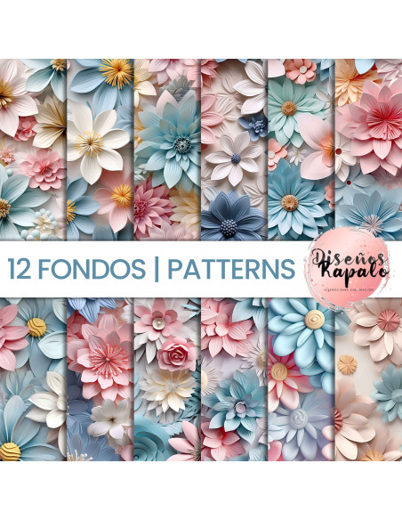 copy of FONDOS | PATTERNS FLORES ROSAS Y CELESTES
