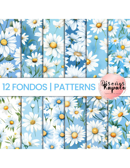FONDOS | PATTERNS MARGARITAS CELESTES