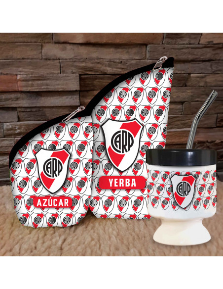 SET MATE CHAU LATA FUTBOL BOCA RIVER RACING INDEPENDIENTE SAN LORENZO