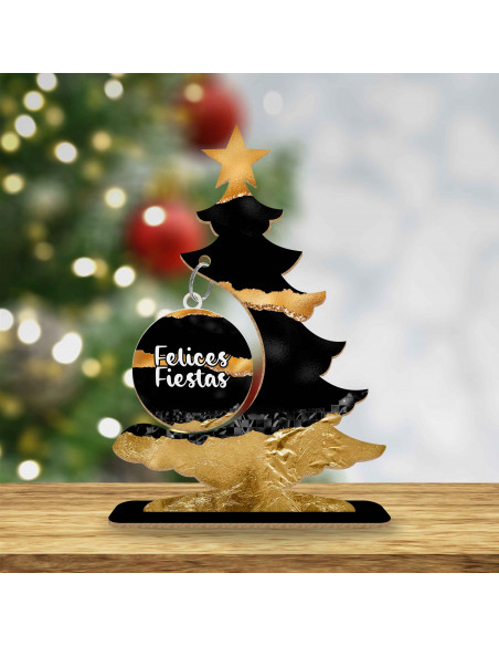 ARBOLITOS NAVIDAD Y AÑO NUEVO EN NEGRO Y DORADO