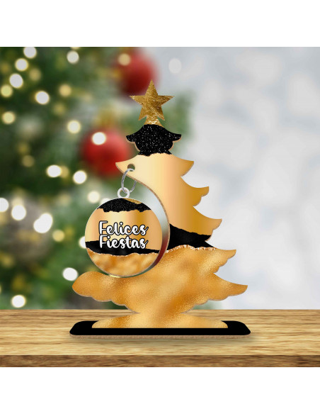 ARBOLITOS NAVIDAD Y AÑO NUEVO EN NEGRO Y DORADO