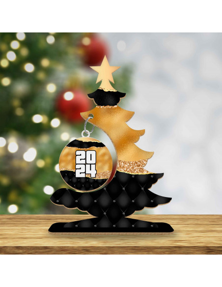 ARBOLITOS NAVIDAD Y AÑO NUEVO EN NEGRO Y DORADO
