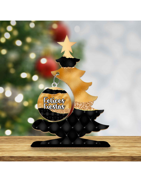 ARBOLITOS NAVIDAD Y AÑO NUEVO EN NEGRO Y DORADO