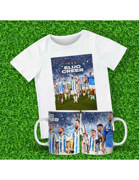 TAZA Y REMERA ELIJO CREER SELECCION ARGENTINA