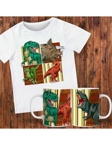 PACK TAZA Y REMERA | DINOSAURIO