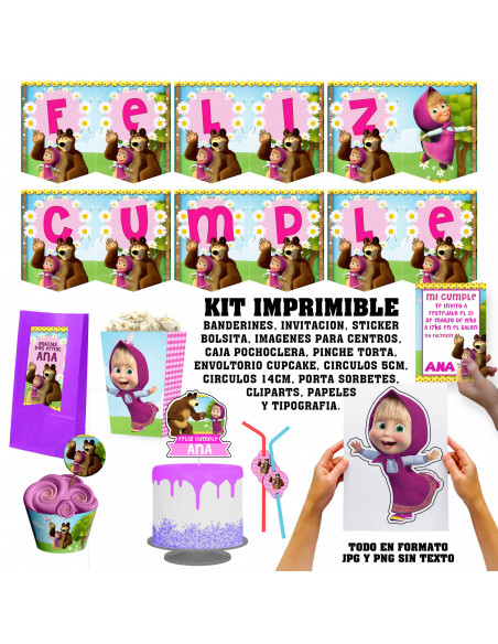 MASHA Y EL OSO | KIT IMPRIMIBLE CUMPLEAÑOS