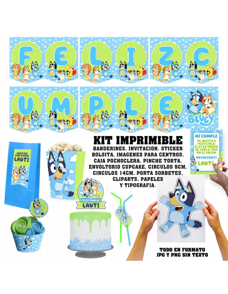 BLUEY PACK 1 | KIT IMPRIMIBLE CUMPLEAÑOS