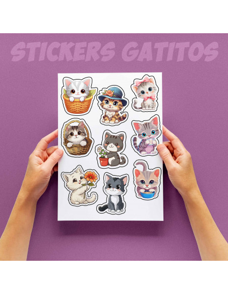 STICKERS GATITOS KAWAII