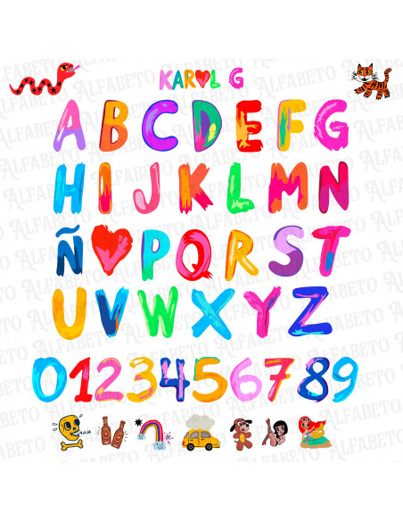 ALFABETO / ABECEDARIO Y DIBUJOS DE KAROL G