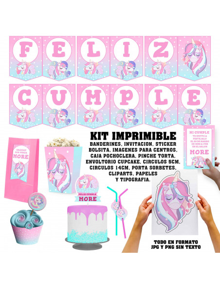 UNICORNIO | KIT IMPRIMIBLE CUMPLEAÑOS