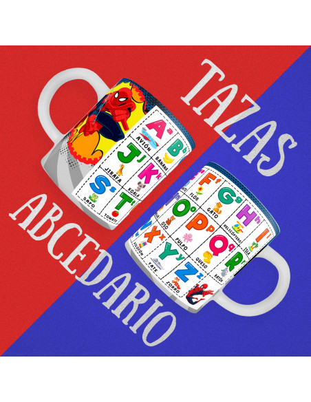 PLANTILLAS TAZAS INFANTILES ABECEDARIO PACK 1