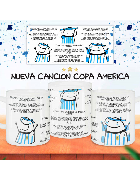 PLANTILLA TAZA CANCION ARGENTINA COPA AMERICA 2024