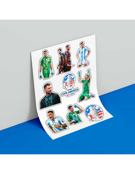 PLANTILLAS PARA STICKERS ARGENTINA CAMPEÓN COPA AMERICA 2024