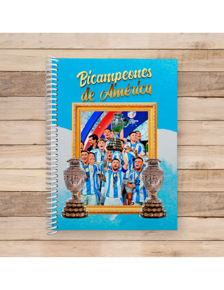 PLANTILLAS PARA ANOTADORES CUADERNOS ARGENTINA BICAMPEÓN COPA AMERICA 2024
