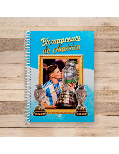 PLANTILLAS PARA ANOTADORES CUADERNOS ARGENTINA BICAMPEÓN COPA AMERICA 2024