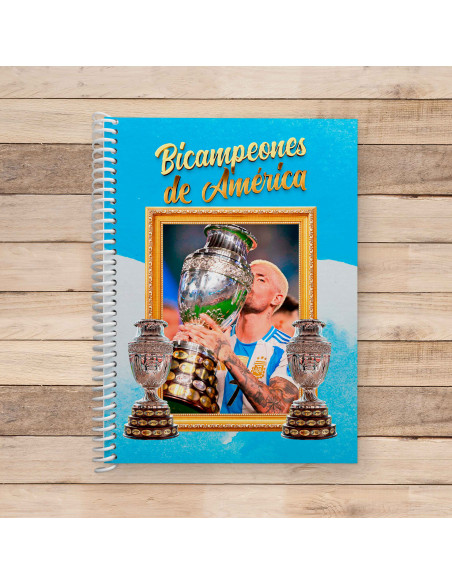 PLANTILLAS PARA ANOTADORES CUADERNOS ARGENTINA BICAMPEÓN COPA AMERICA 2024