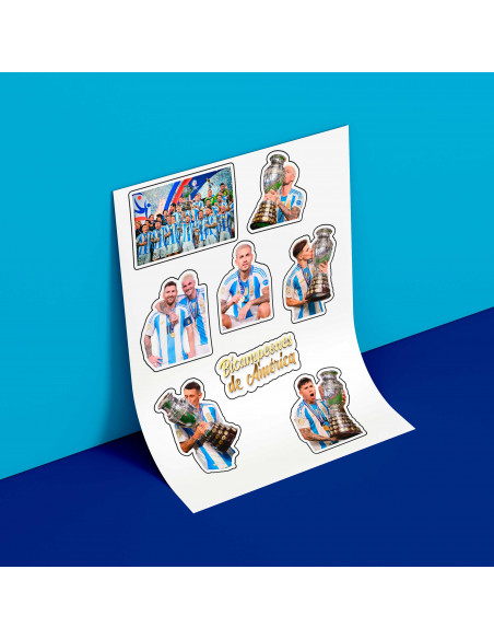 PLANTILLAS PARA STICKERS ARGENTINA CAMPEÓN COPA AMERICA 2024 PACK 2
