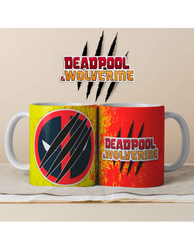 PLANTILLAS TAZAS DEADPOOL VS WOLVERINE
