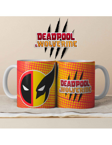 PLANTILLAS TAZAS DEADPOOL VS WOLVERINE