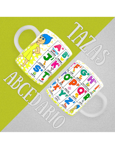 PLANTILLAS TAZAS INFANTILES ABECEDARIO INTENSAMENTE