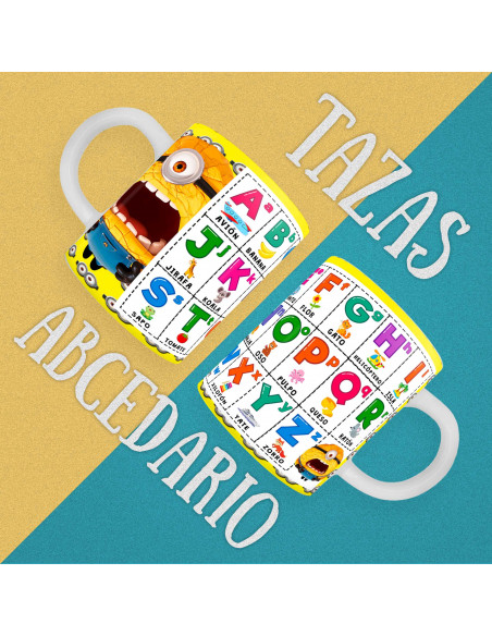 PLANTILLAS TAZAS INFANTILES ABECEDARIO MI VILLANO FAVORITO 4