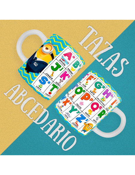 PLANTILLAS TAZAS INFANTILES ABECEDARIO MI VILLANO FAVORITO 4