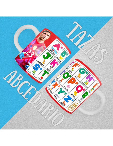 PLANTILLAS TAZAS INFANTILES ABECEDARIO ARGENTINA