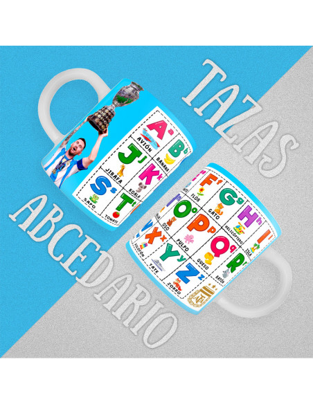 PLANTILLAS TAZAS INFANTILES ABECEDARIO ARGENTINA
