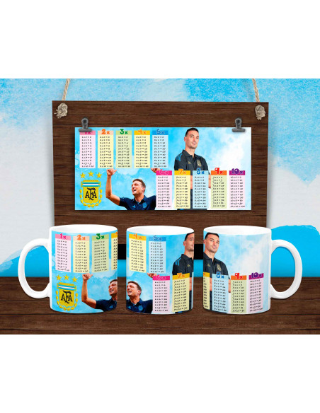 PLANTILLAS PARA TAZAS TABLA MULTIPLICAR ARGENTINA