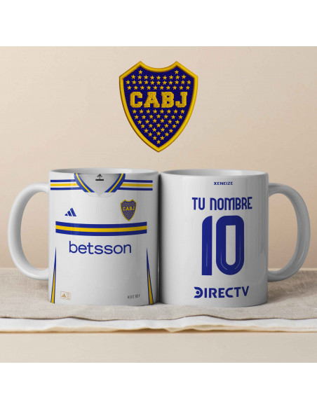 PLANTILLA TAZA CAMISETA SUPLENTE BOCA JUNIORS 2024 2025