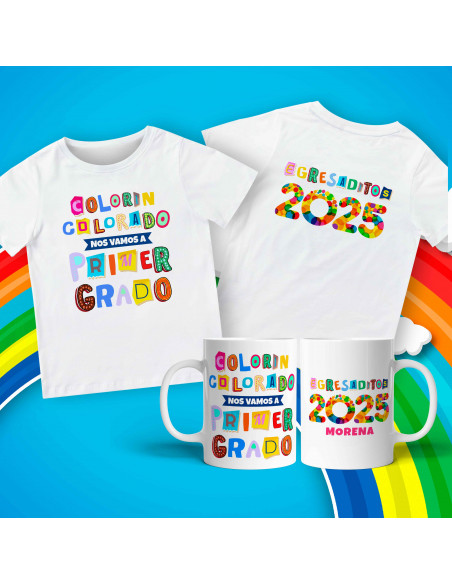 DISEÑOS Remera + Taza Egresaditos COLORIN COLORADO 2025