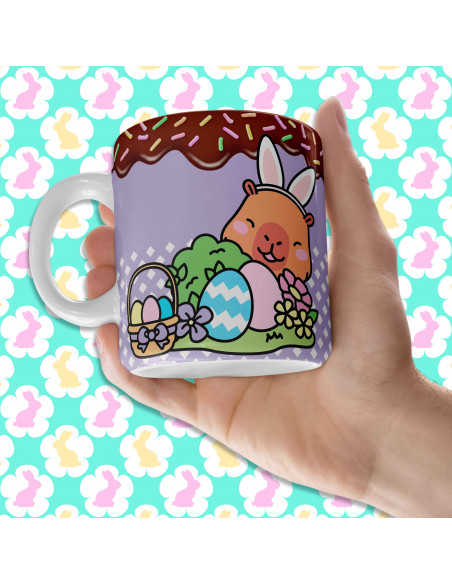 PLANTILLAS PARA TAZAS PASCUA CAPYBARA CARPINCHO