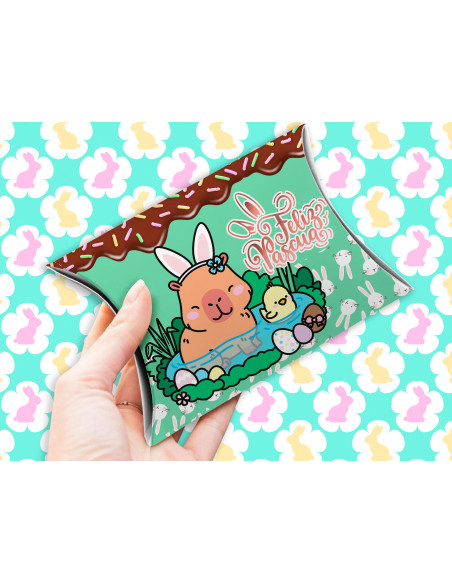 CAJA ALMOHADA PASCUA CAPYBARA CARPINCHO