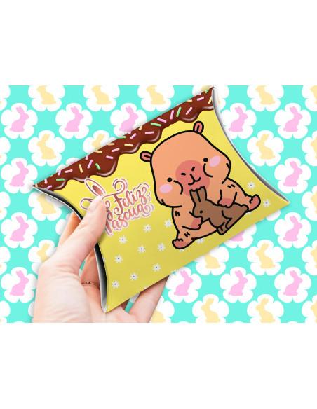CAJA ALMOHADA PASCUA CAPYBARA CARPINCHO