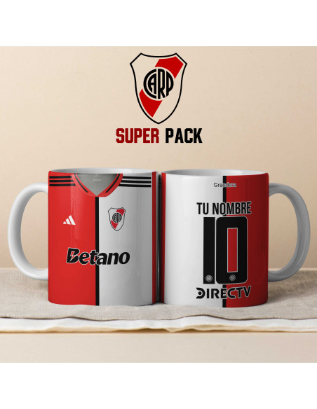 PLANTILLAS PARA TAZAS CAMISETAS TITULAR Y SUPLENTE RIVER PLATE