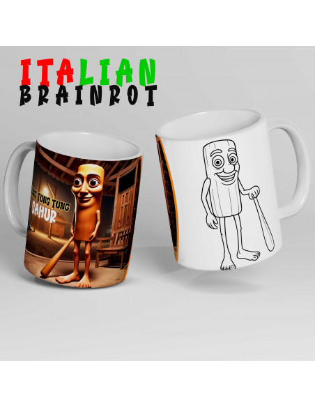 PLANTILLAS TAZAS COLOREAR MEMES BRAINROT ITALIANOS