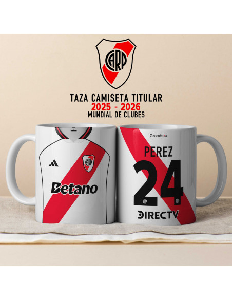 PLANTILLAS PARA TAZAS CAMISETA TITULAR RIVER PLATE 2025 2026|MUNDIAL DE CLUBES