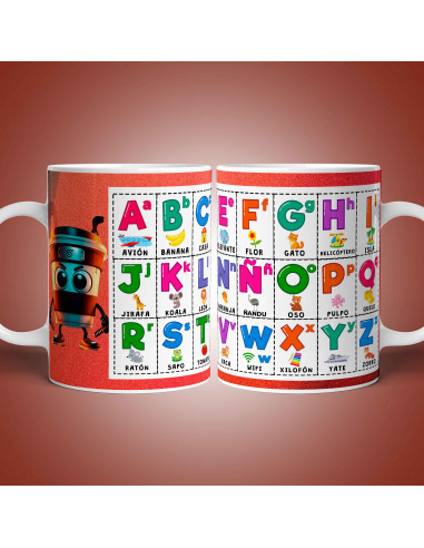PLANTILLAS TAZAS ABC ABECEDARIO MEMES...