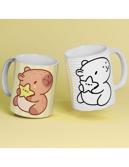 PLANTILLAS TAZAS COLOREAR CAPYBARA CAPIBARA CARPINCHO