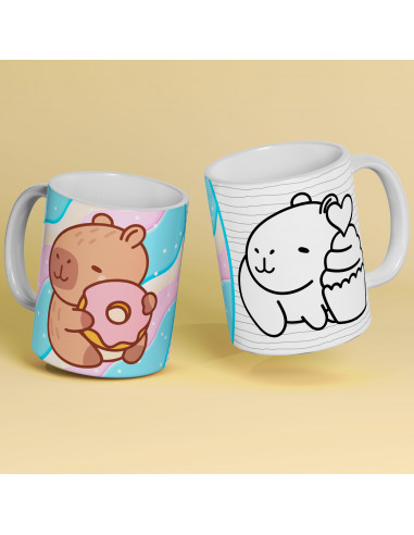 PLANTILLAS TAZAS COLOREAR CAPYBARA...