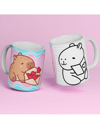PLANTILLAS TAZAS COLOREAR CAPYBARA...