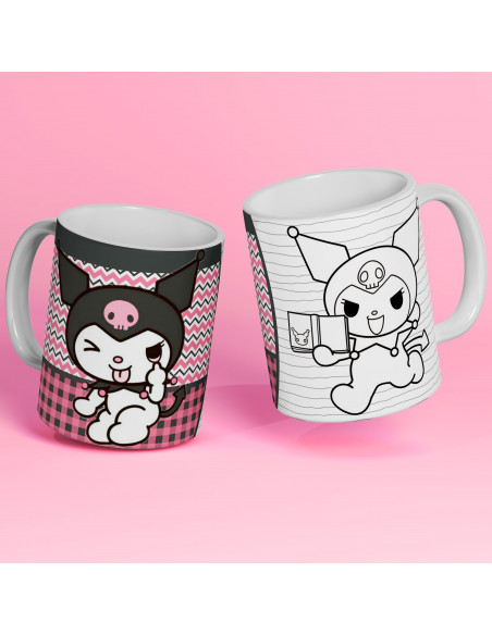 PLANTILLAS TAZAS COLOREAR KITTY KUROMI MELODY