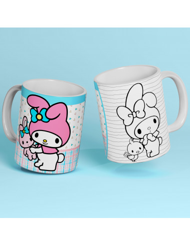 PLANTILLAS TAZAS COLOREAR KITTY...