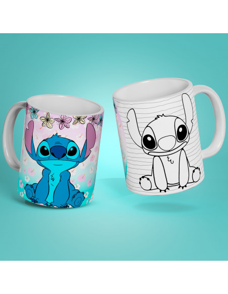 PLANTILLAS TAZAS COLOREAR STITCH