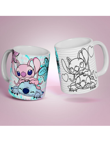 PLANTILLAS TAZAS COLOREAR STITCH