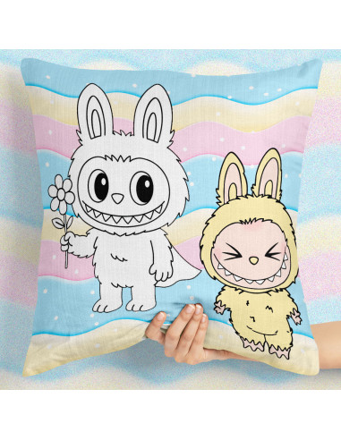 PLANTILLAS ALMOHADONES COLOREAR LABUBU