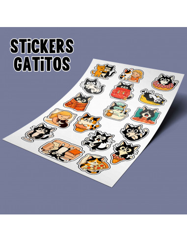 PLANTILLAS STICKERS GATITOS