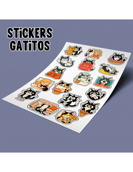 PLANTILLAS STICKERS GATITOS