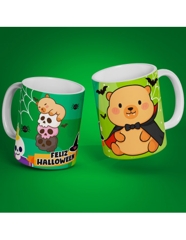 PLANTILLAS TAZAS HALLOWEEN CAPYBARA... PLANTILLAS TAZAS HALLOWEEN CAPYBARA...