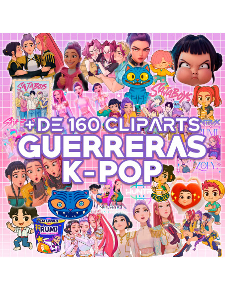 PACK DE CLIPARTS Y FONDOS DE GUERRERAS K POP DEMON HUNTER